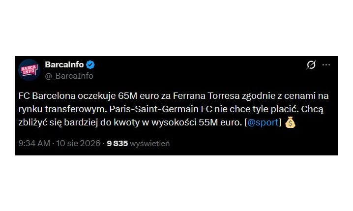 HIT! Tyle Barca OCZEKUJE od PSG za Ferrana Torresa! NIE JEST TANIO!