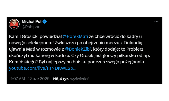 HIT! Ten był już kadrowicz chce WZNOWIĆ KARIERĘ REPREZENTACYJNĄ!
