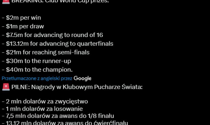 Tyle MOŻNA ZAROBIĆ za udział w nowych Klubowych Mistrzostwach Świata! O.o