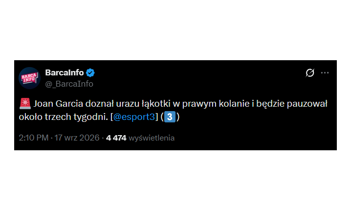 Joan Garcia KONTUZJOWANY Tyle potrwa PRZERWA bramkarza Barcelony!