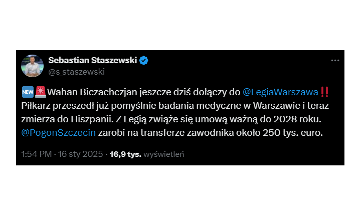 Wiadomo ile Legia ZAPŁACI za Wahana Biczachczjana! PROMOCJA!