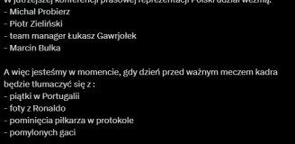 SKŁAD reprezentacji Polski na jutrzejszą KONFERENCJĘ! CO ZA SKŁAD xD