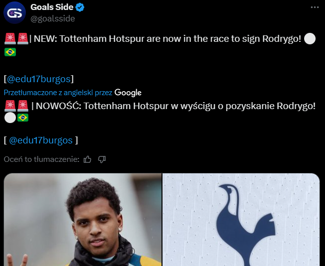Ten klub z Premier League... DOŁĄCZYŁ DO WYŚCIGU O RODRYGO O.o
