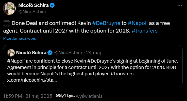 DEAL DONE! Kevin De Bruyne PODPISAŁ umowę z nowym klubem!