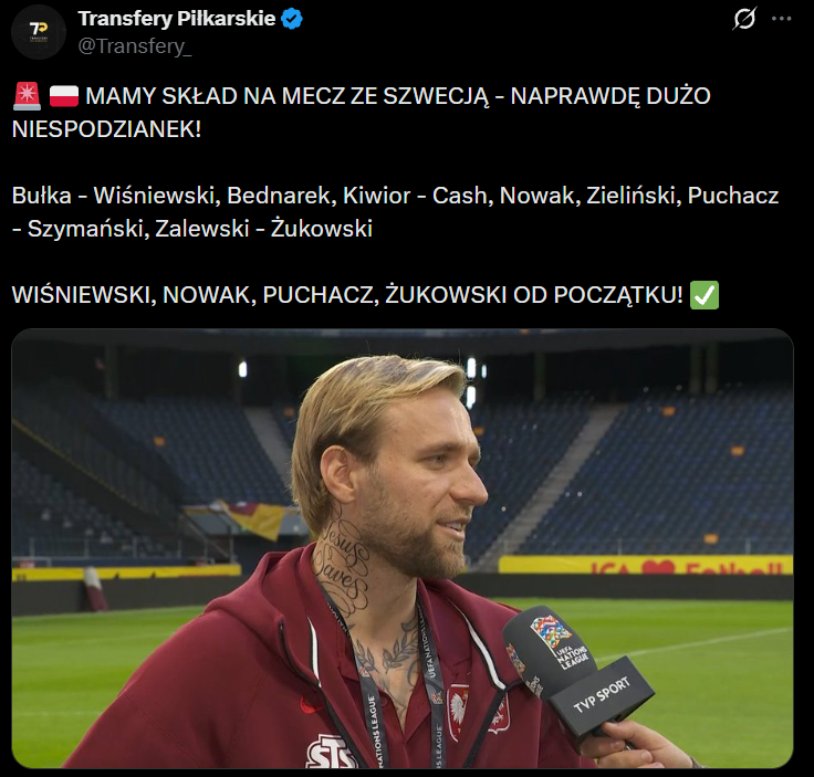 Mamy skład na mecz ze Szwecją i jest MNÓSTWO NIESPODZIANEK! O.o
