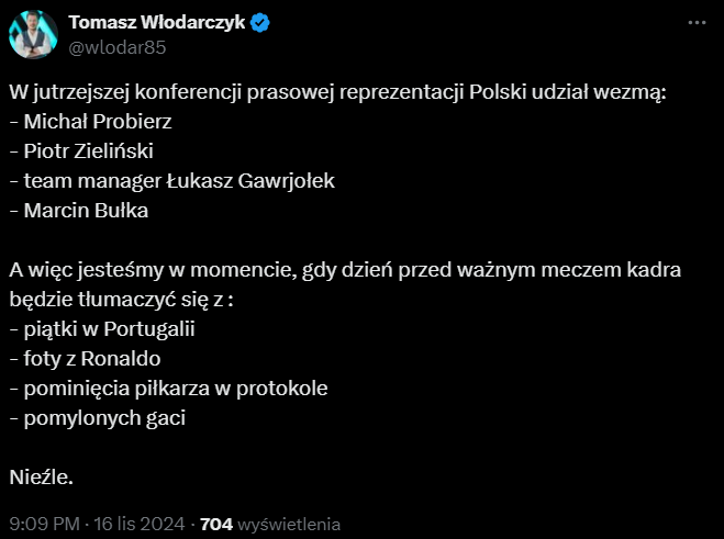 SKŁAD reprezentacji Polski na jutrzejszą KONFERENCJĘ! CO ZA SKŁAD xD