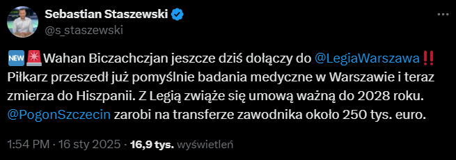 Wiadomo ile Legia ZAPŁACI za Wahana Biczachczjana! PROMOCJA!