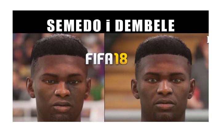 Porównanie wyglądu Dembele i Semedo w FIFA 18...