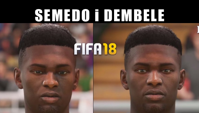 Porównanie wyglądu Dembele i Semedo w FIFA 18...