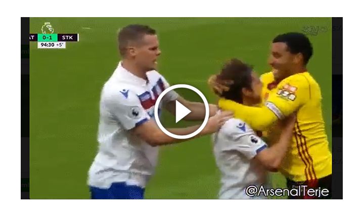 Brutalne zachowanie w końcówce meczu Watford - Stoke! [VIDEO]