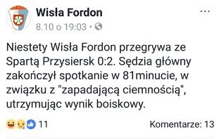 Nietypowy powód zakończenia wcześniej meczu przez sędziego :D