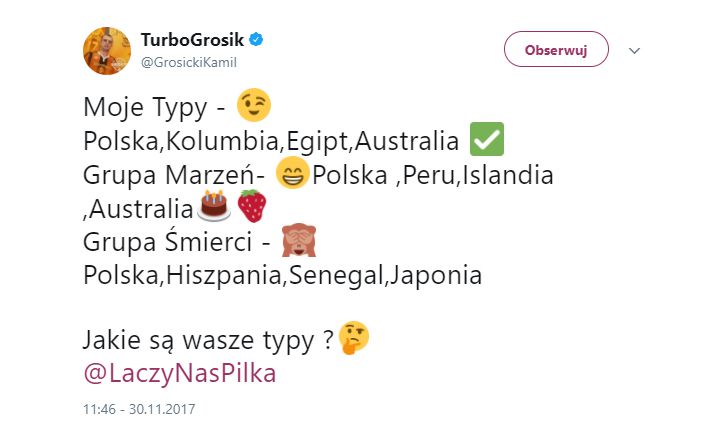 TurboGrosik typuje grupę Polski oraz grupę marzeń i śmierci!