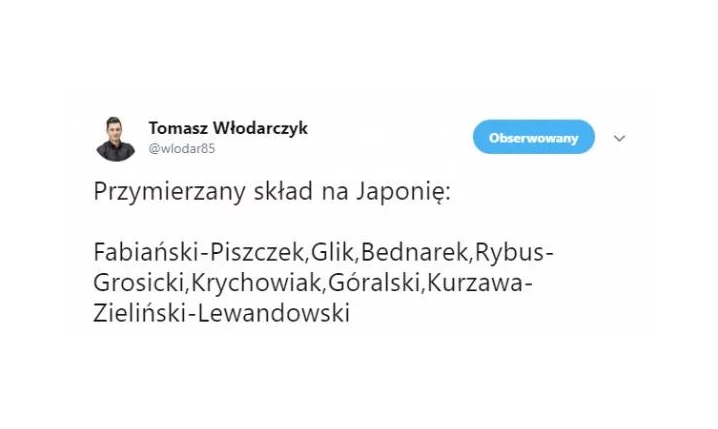 Prognozowany skład reprezentacji Polski na Japonię