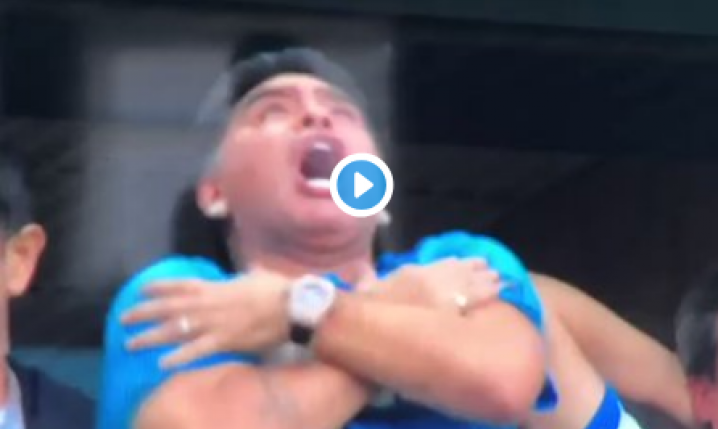 Reakcja Maradony na gola Messiego :D [VIDEO]