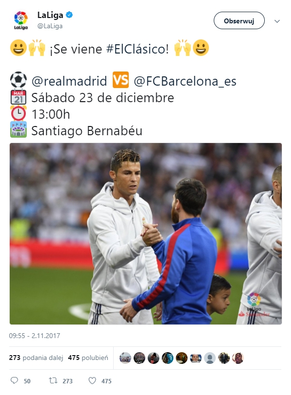 OFICJALNIE! LaLiga podała godzinę rozpoczęcia EL CLASICO! xD