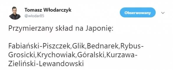 Prognozowany skład reprezentacji Polski na Japonię