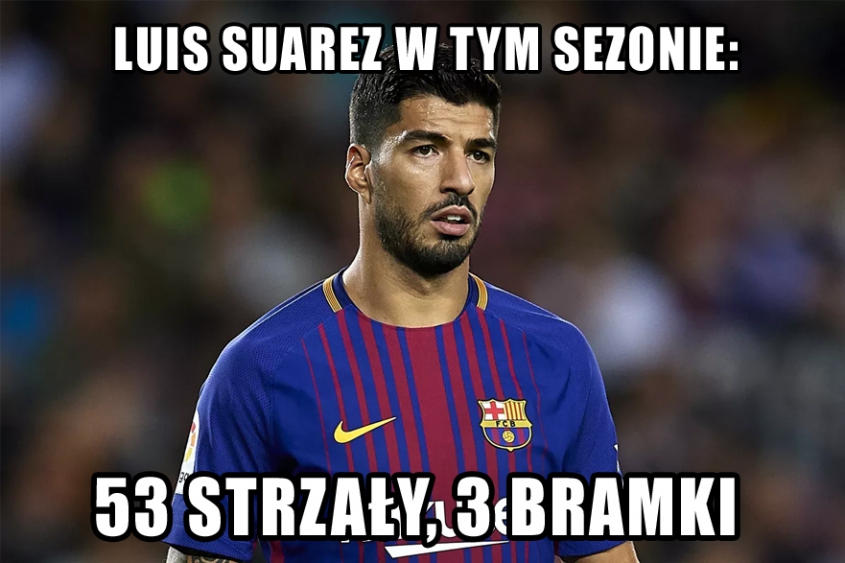 Fatalna statystyka Luisa Suareza...