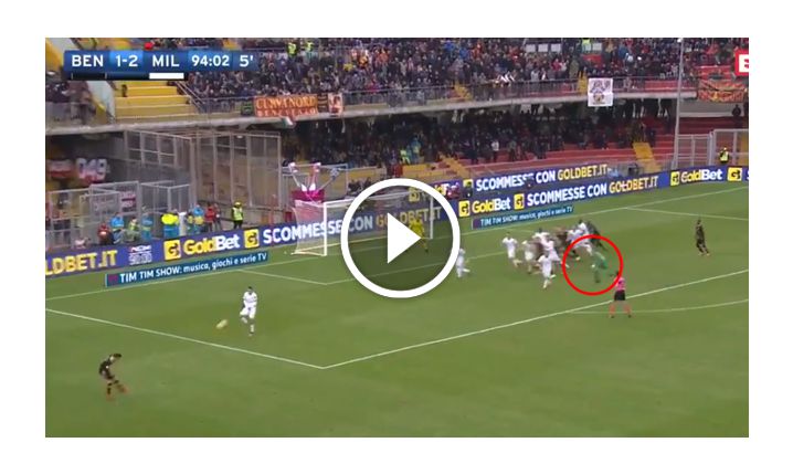 Bramkarz Benevento strzela gola w 95 min z AC Milanem! [VIDEO]