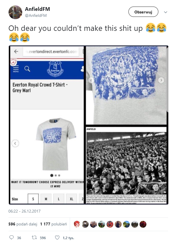 Co za WPADKA! Takie koszulki sprzedawał Everton... :D