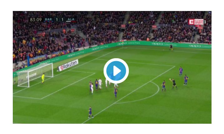 Messi ładuje gola z wolnego i daje 3 pkt Barcelonie! [VIDEO]