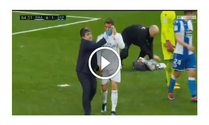 Ronaldo zalany krwią po golu na 6-1 [VIDEO]