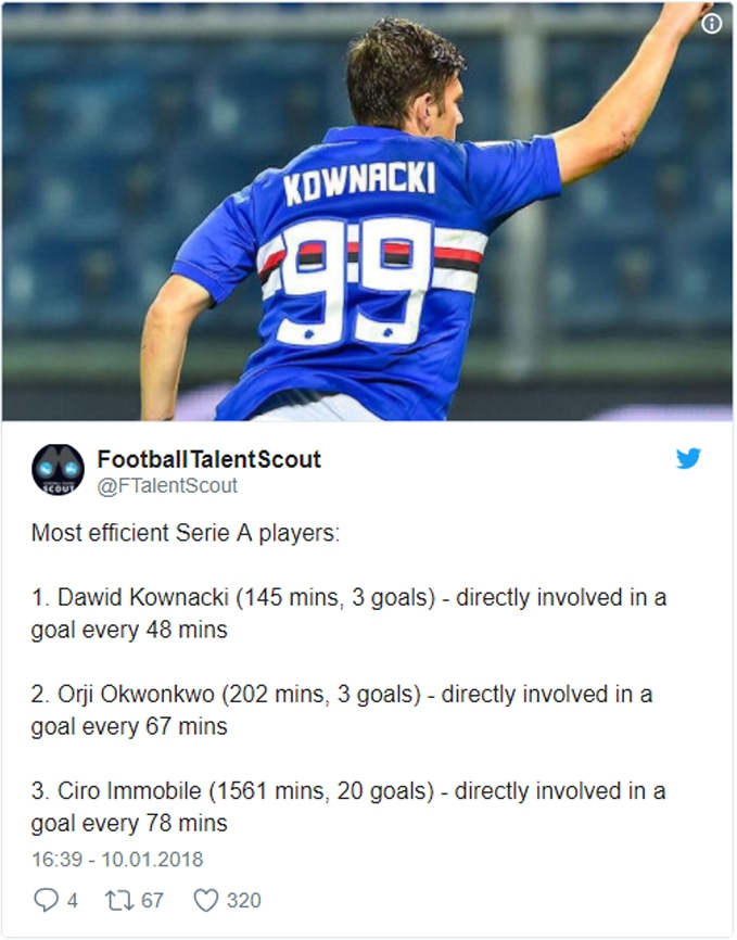 Kownacki wyróżniony w Serie A! Co za statystyka!