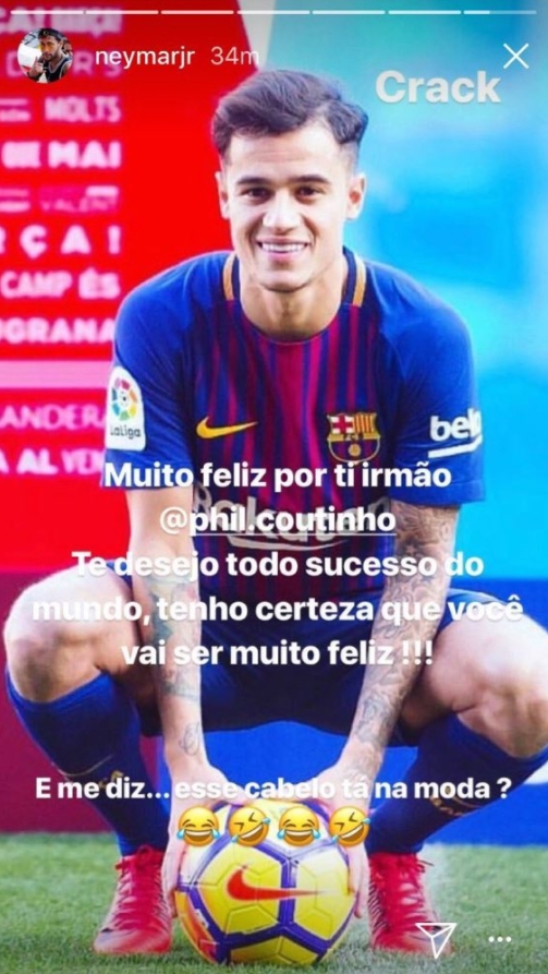 Wiadomość Neymara do Coutinho po transferze... :D