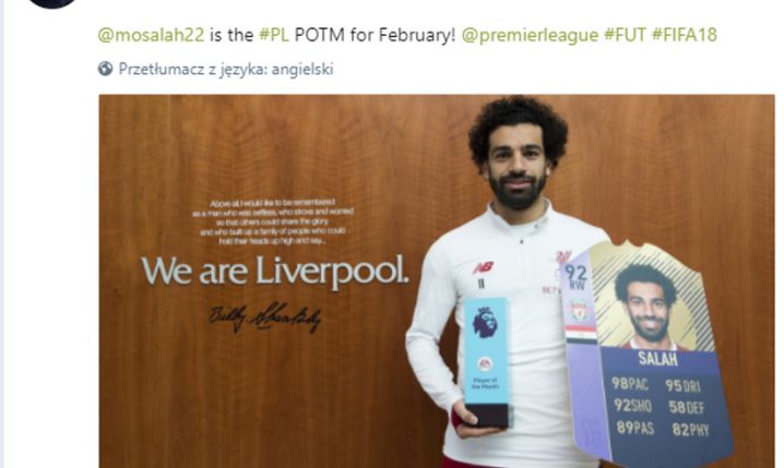 Salah dostał specjalną kartę w FIFA 18!