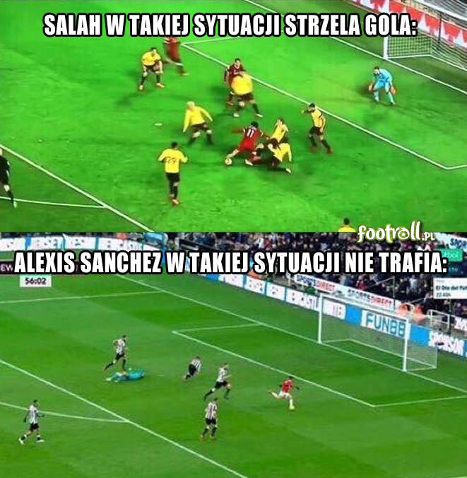 Salah strzela w takiej sytuacji, a Alexis Sanchez....