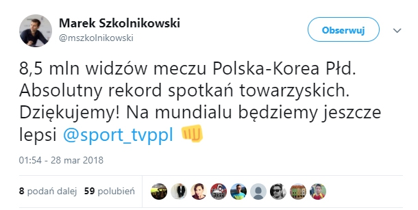 Rekordowa oglądalność meczu Polska - Korea Płd!