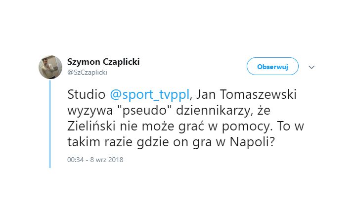 Jan Tomaszewski o pozycji Zielińskiego... :D