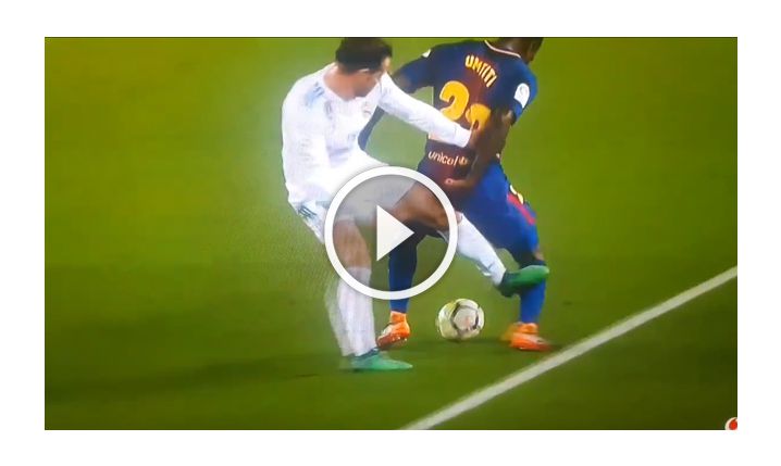 Ostre wejście Bale'a w nogi Umtitiego i... brak kartki! [VIDEO]
