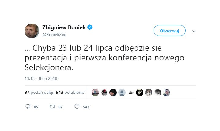 Boniek zdradził, kiedy poznamy nowego selekcjonera