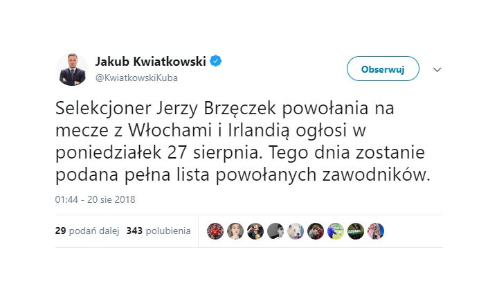 Jerzy Brzęczek zmienił sposób ogłaszania powołań