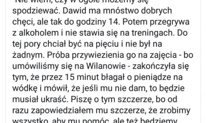 Z Dawidem Janczykiem jest coraz gorzej...