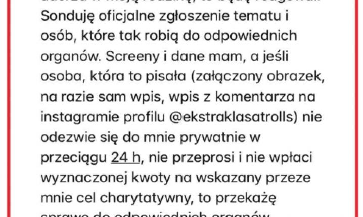 WIADOMOŚĆ Dawida Kownackiego do hejterów