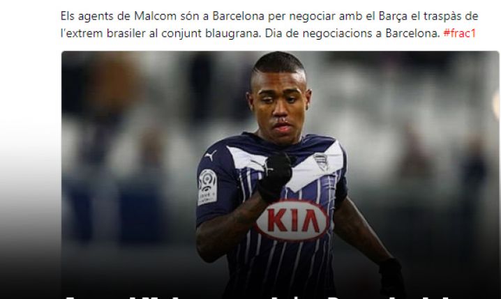 Barcelona blisko realizacji transferu Malcoma!