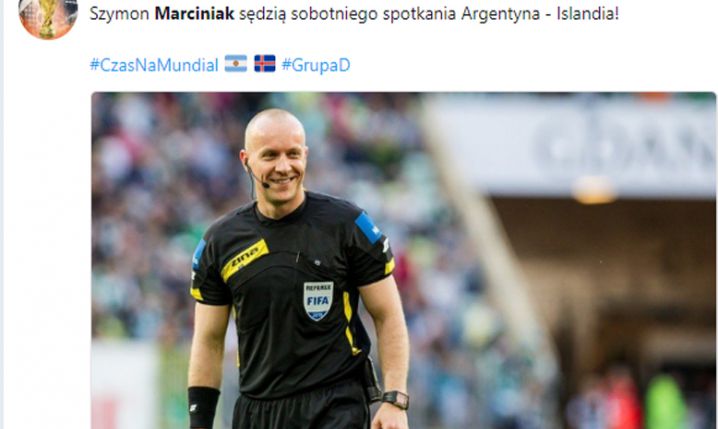 Szymon Marciniak poprowadzi mecz Argentyna - Islandia