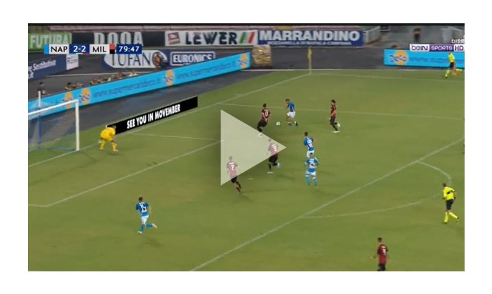 Mertens strzela gola na 3-2 z Milanem! [VIDEO]