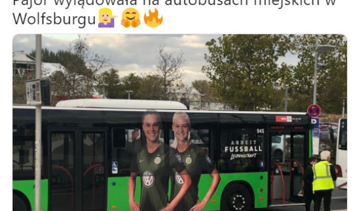 Ewa Pajor na autobusach w Wolfsburgu