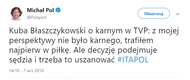 Błaszczykowski o rzucie karnym z Włochami