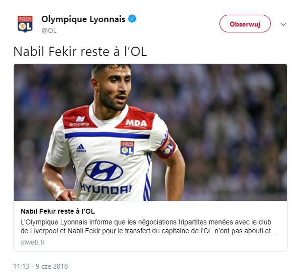 OFICJALNIE! Olympique Lyon zerwał negocjacje z Liverpoolem