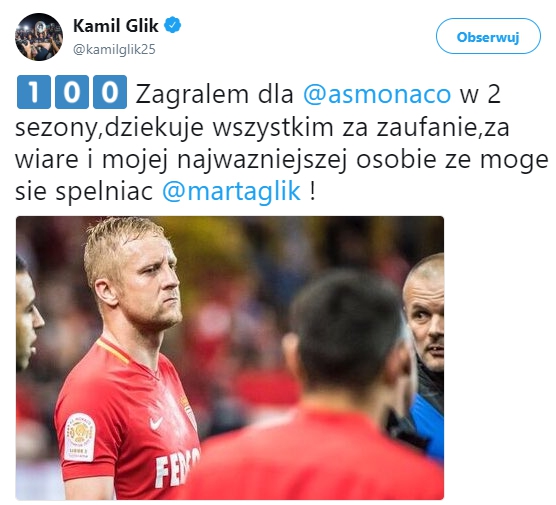 100 meczów Kamila Glika w AS Monaco