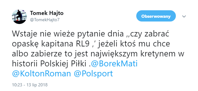 Hajto ostro o potencjalnej zmianie kapitana w kadrze