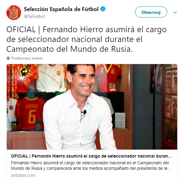 OFICJALNIE! Fernando Hierro nowym trenerem Hiszpanii!