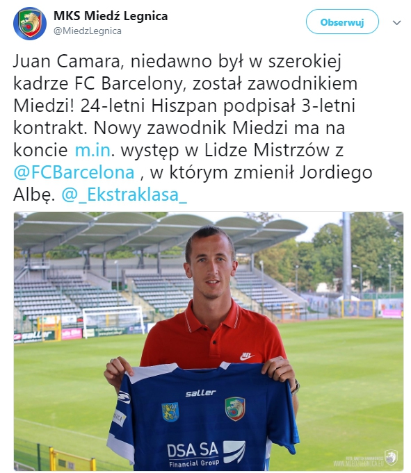 Miedź Legnica zakontraktowała byłego piłkarzy BARCY!