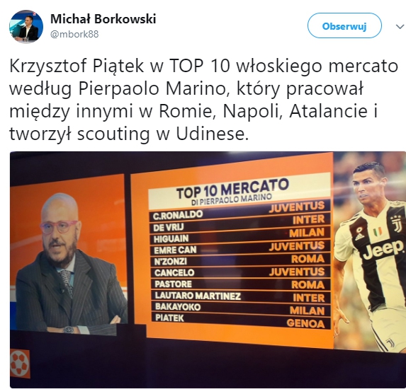 Krzysztof Piątek wyróżniony!