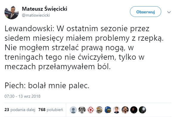 RÓŻNICA między Lewandowskim a Piechem... :D