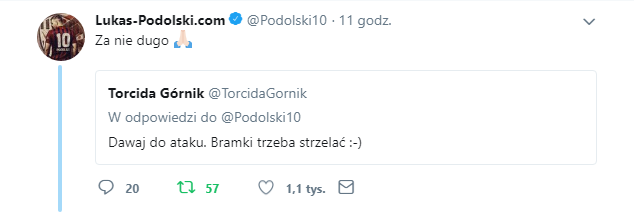 Podolski nadal utrzymuje, że zagra w Górniku