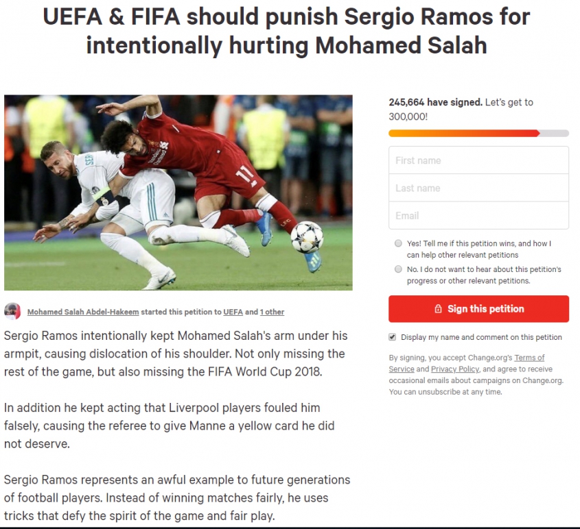 Petycja ws. ukarania Sergio Ramosa... Sporo głosów!